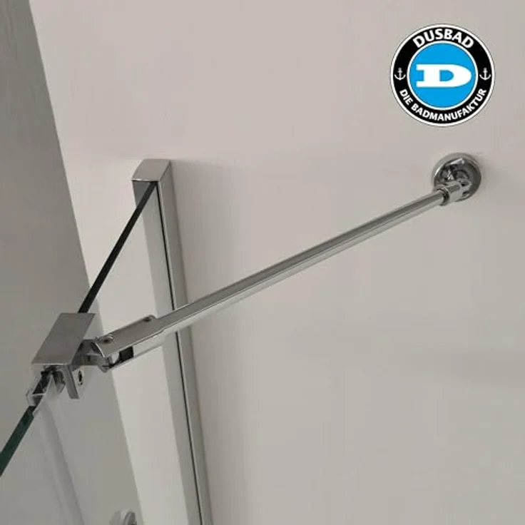 Dusbad Vital 2, Duschkabine mit Pendeltür und Festteil, 4tlg, 200 cm Höhe, 6 mm ESG Glas, Nano-Beschichtung, chromfarbige Optik, eckige Montage – Bild 3