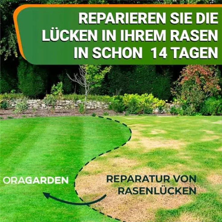 OraGarden Ummantelte Rasenpellets Regenerationsrasen für Schnellkeimenden - Rasensamen für Robusten und Widerstandsfähigen Rasen Plus (1.4 kg) - Hochwertige Rasensorten aus Deutschland, mit Saatgutveredelung und natürlichen Zusatzstoffen – Bild 2