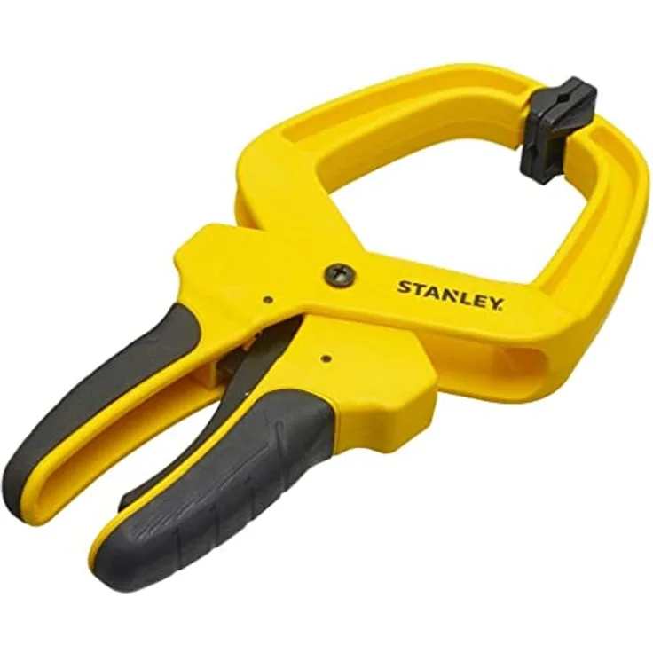 Stanley Schraubzwinge mit stufenloser Einstellung 100 mm, progressives Spannsystem, rutschfeste Griffe, Einhandbedienung, bewegliche Gummipuffer