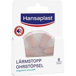 Hansaplast Lärmstopp Ohrstöpsel (6 Stück), Gehörschutz reduziert Geräusche um 33db, sanfter Tragekomfort, ideal zum Schlafen, weiß