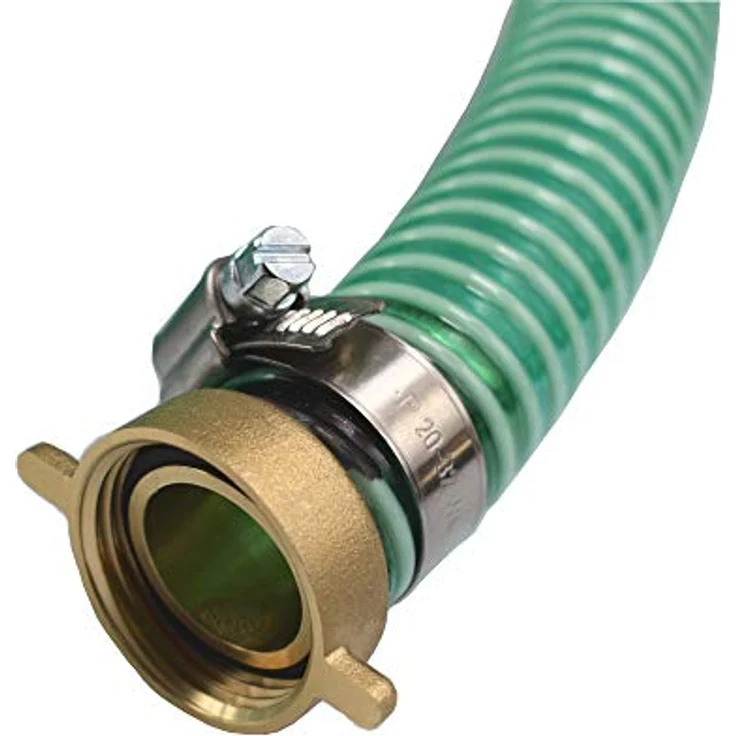 KLASEBO® Poolschlauch Druckschlauch 1 Zoll, Saug-Druckschlauch 25mm, 8m mit Messingverschraubung und Edelstahl-Schlauchschellen, robust und flexibel für Pool, Teich und Industrie – Bild 2
