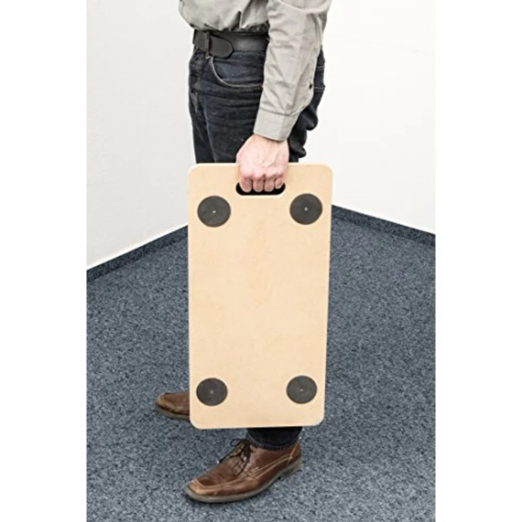 Metafranc Transportroller 590 x 290 mm - 200 kg Tragkraft - MDF-Platte - PP-Räder - Möbelroller mit Bremse - Transporthilfe für Umzug - Rollwagen für Möbel-Transport - Kistenroller aus Holz - 821400 – Bild 5