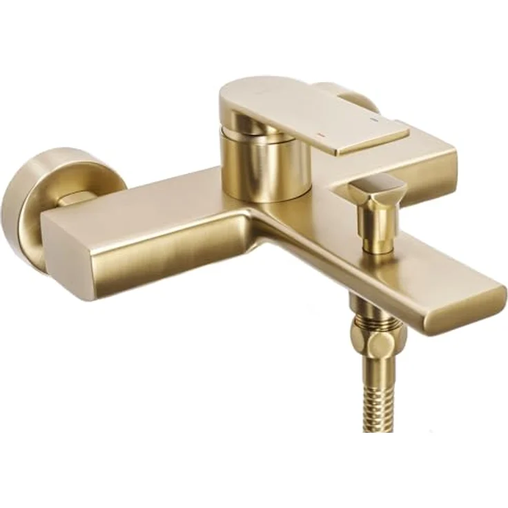 wohnwerk.idee Wannenarmatur Verso, Badewannenarmatur in Gold Matt Gebürstet, aus langlebigem Messing mit einfacher Montage – Bild 4