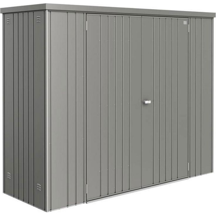 Biohort Geräteschrank 3, 227 x 83 cm Quarzgrau metallic - besonders robust, lebenslang wartungsfrei, mit Drehgriff-Zylinderschloss