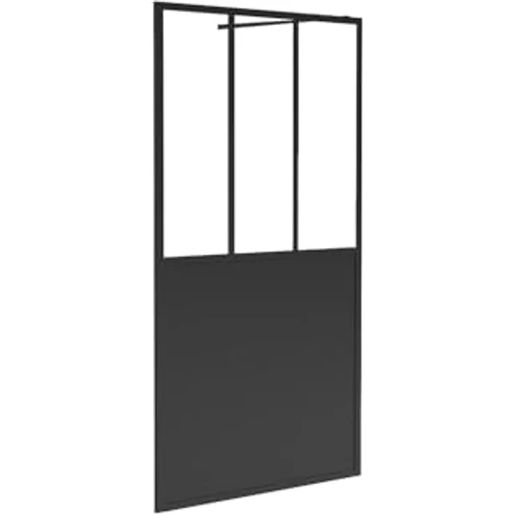 Vente-unique URBANIK, Schwarze matte Duschwand im industriellen Stil, 140 x 200 cm