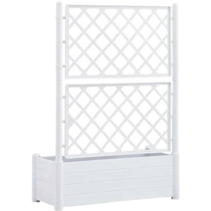 vidaXL Pflanzkübel mit Spalier 100x43x142 cm PP Weiß – Bild 8