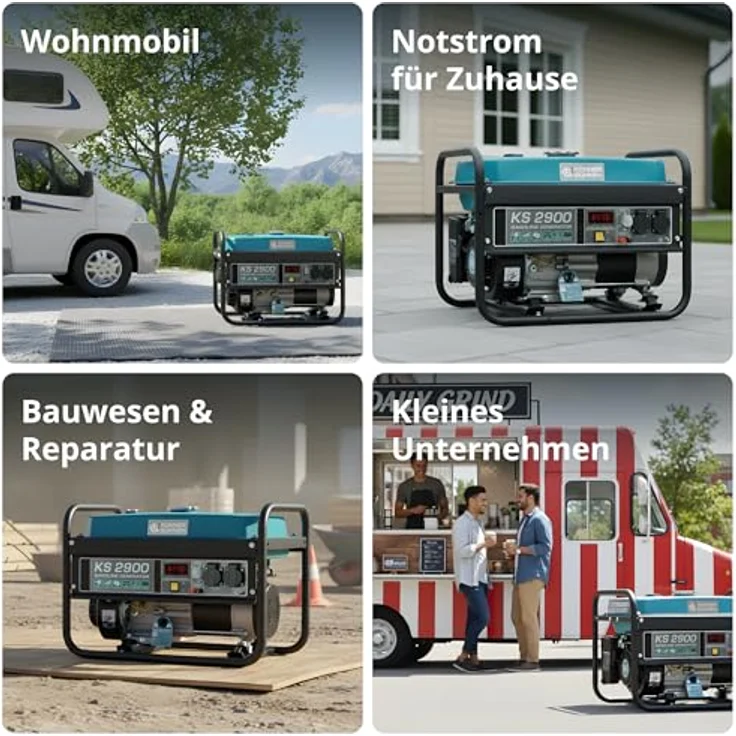 Könner & Söhnen Benzin Stromerzeuger KS 2900, 2900W, 4-Takt Generator mit AVR, 2x 230V, LED-Anzeige und Überlastschutz – Bild 5