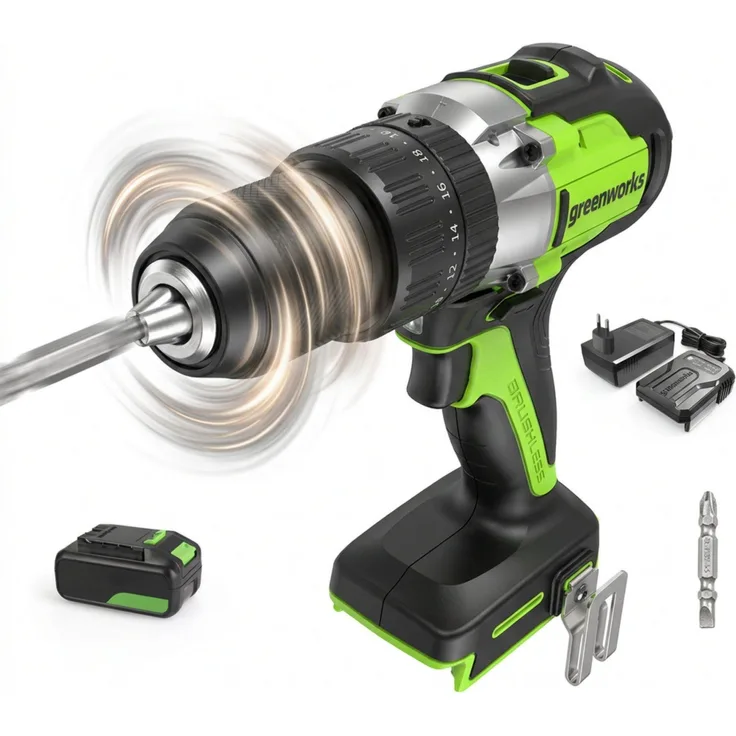 Blossom Akku-Schlagbohrschrauber, 24V Brushless mit 60 Nm Drehmoment und 13 mm Schnellspannbohrfutter