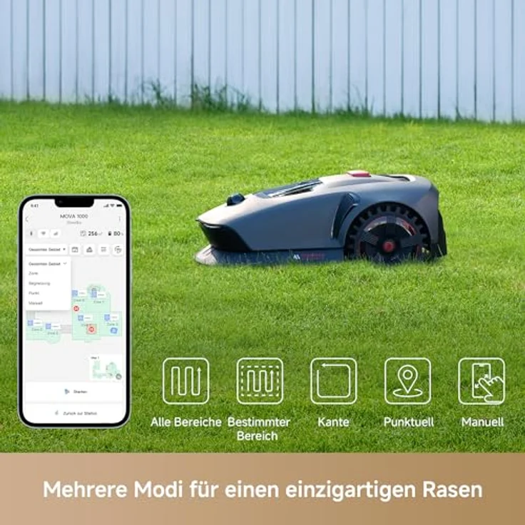 Dreame Mova Mähroboter 1000, LiDAR-navigiert, 1.000 m² Flächenabdeckung, 20 cm Schnittbreite, intelligente Hindernisvermeidung, app-gesteuertes Multibereichsmanagement – Bild 9