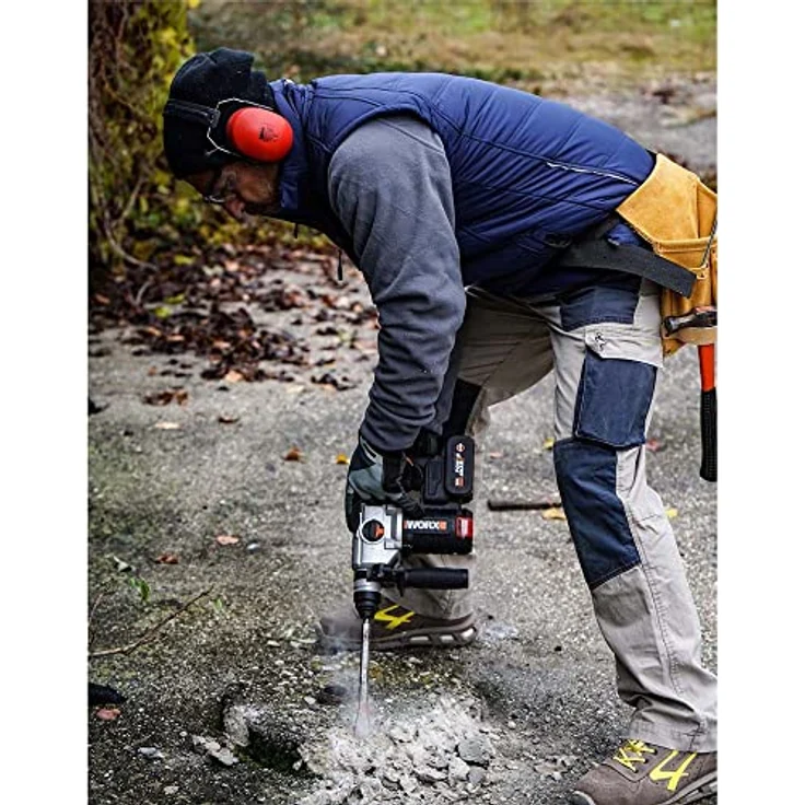 WORX WX380.9 Akku BohrhammerBürstenloses 20V Werkzeug zum Bohren Hammerbohren & MeißelnOhne Akku & L – Bild 2