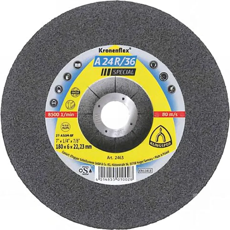 Klingspor 2830 A 24 R 36, Schruppscheibe Spezial, 125x6x22,23 mm, Verpackungseinheit 10, GEK – Bild 2