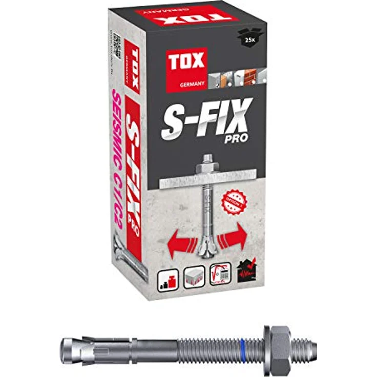 TOX Bolzenanker S-Fix Pro M12 x 120-24 mm 25 Stück 04010224 verzinkt – Bild 2