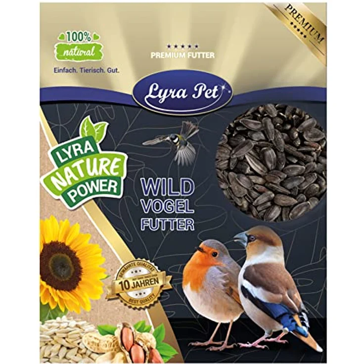 Lyra Pet® | 25 kg Sonnenblumenkerne Schwarz | Wildvogelfutter Ganzjährig | Ideal für Kleine Vögel | Vogelfutter für Gartenvögel | Mit Höchstem Ölgehalt | Spendet Energie im Sommer und Winter - Preisvergleich – Bild 1