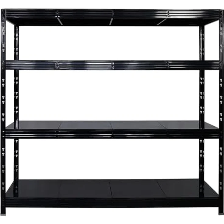 Proregal Schwerlastregal Mega Deal Profi RHINO, 180 x 200 x 60 cm, Traglast 500 kg pro Boden, 4 Böden, schwarz – Bild 3