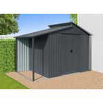 Floraworld Gartenhaus Skylight, BxT: 300.00x173.00 cm, verzinkter Bodenrahmen, profilierte Stahlbleche, inkl. Seitenanbau, silber