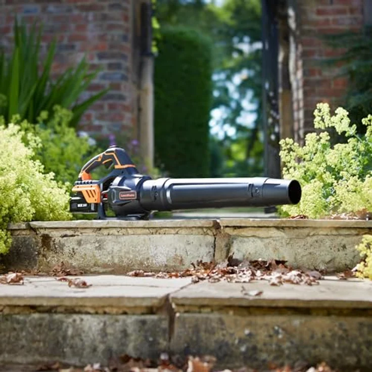 LawnMaster MX 24V Akku-Laubbläser, kabelloser Axialgebläser mit 4,0 Ah Lithium-Ionen-Akku, 240 Minuten Laufzeit, schwarz – Bild 5