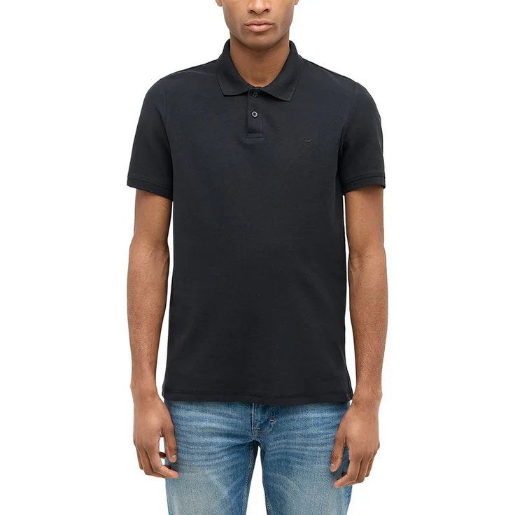 MUSTANG Poloshirt PACO, Logostickerei, Baumwolle, weich auf der Haut