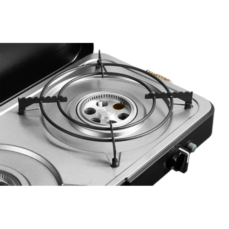 Cadac 2-Cook Turbo FFD Stove 30mbar BBQ Gasgrill Tischgrill Campinggrill 203F2C-10-EF, Leichtgewichtiges Modell mit Turbo-Brennern, schwarz – Bild 5
