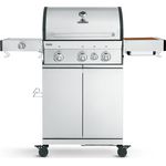 BURNHARD Gasgrill Fred, 3-Brenner Gasgrill, 900 Grad Infrarot-Keramikbrenner, Heckbrenner, 2023er Version, 16,7 kW Gasgrill 3 Brenner Deluxe Edelstahl