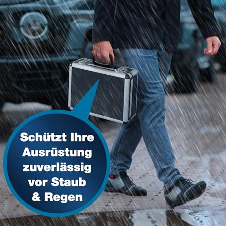 PeakTech 7300 – Universal Koffer für Messgeräte, Robuster Tragekoffer, Werkzeug Aufbewahrung, Würfelschaum Platten, Schaumstoff Polsterung, abschließbar, Staubschutz, M - 320 x 250 x 150 mm – Bild 7