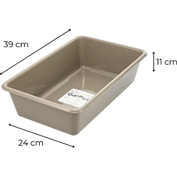 GarPet Katzenklo in 5 Größen Katzentoilette ohne Deckel Katzen WC Schalentoilette Klo grau eckig XL XXL hygenisch - Preisvergleich – Bild 2