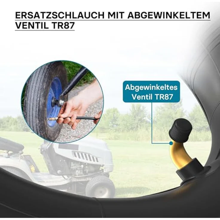 Wiltec - Schlauch Luftschlauch für Rasenmäherreifen TR87 16x6.50-8 Rasentraktor Aufsitzmäher – Bild 5