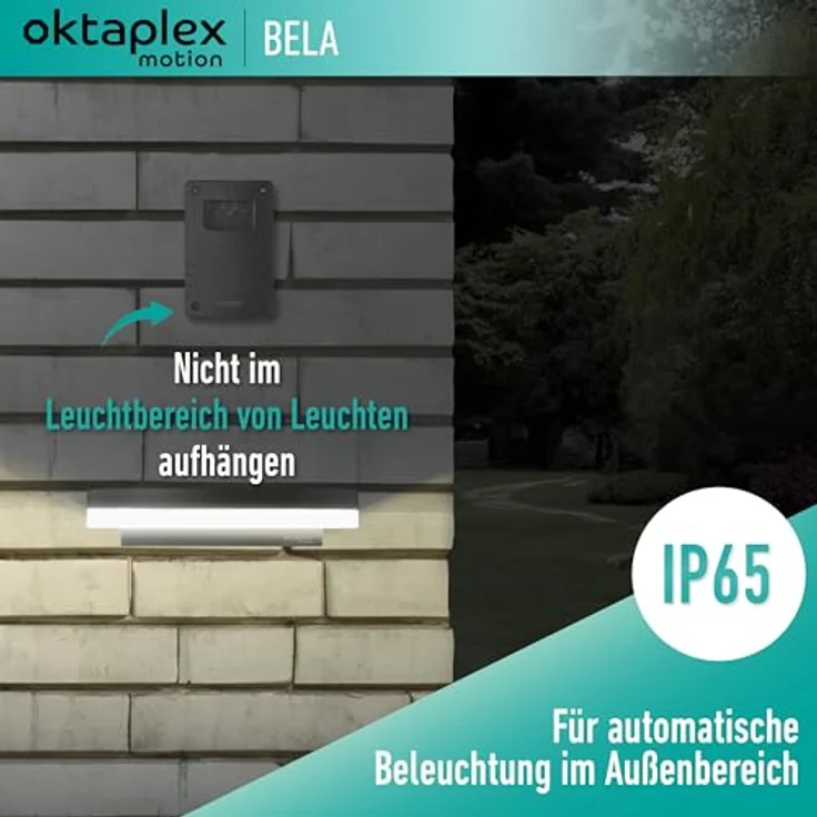 Oktaplex motion Dämmerungsschalter 2er Set Bela IP65 Außen-Dämmerungssensor, Bela Außen-Dämmerungsschalter IP65, wetterfest, einstellbare Ausschaltzeit – Bild 6