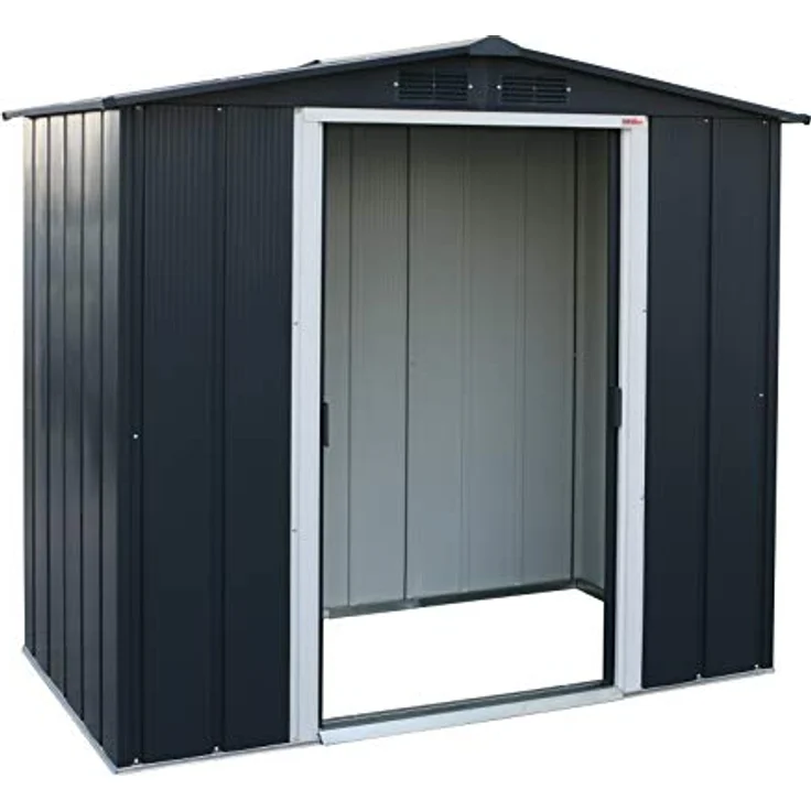 Duramax ECO 6 x 4 (2.17 m²) Metallgerätehaus, feuerverzinktes Metall gerätehaus - Geräteschuppen, verstärkte Dachkonstruktion, wartungsfreier und wetterfester Metallschuppen, Anthrazit – Bild 3