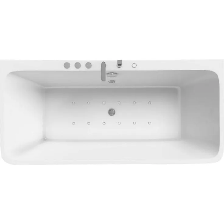 Jet-Line Whirlpool Badewanne VALLERIE weiss (170 cm) mit Air Jet Massagedüsen und LED Beleuchtung