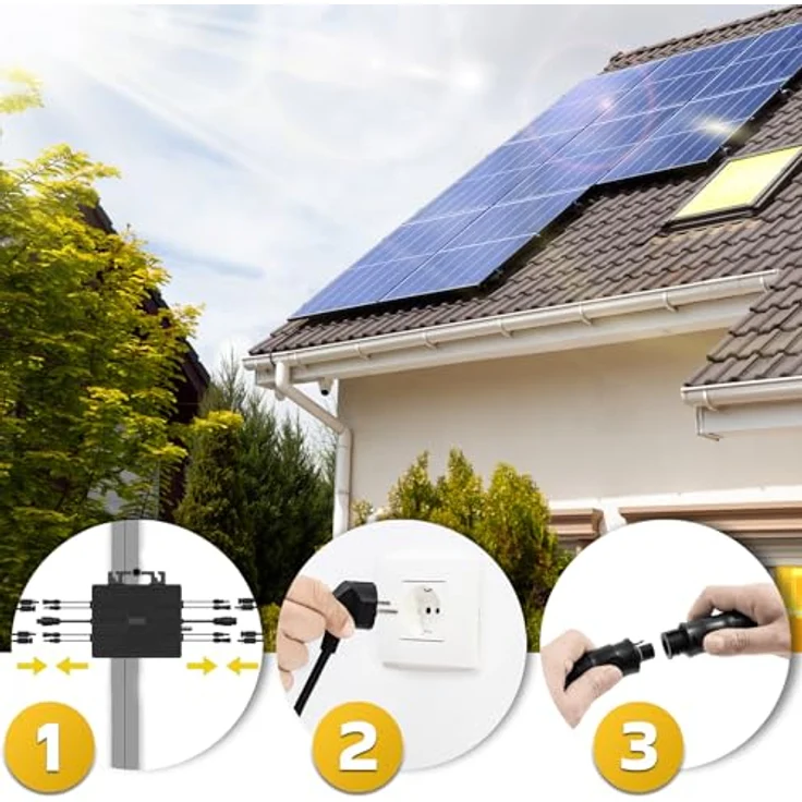 SUNNIVA® Balkonkraftwerk 1700/1600W Solaranlage mit 1600W Astro Energy Wechselrichter, WIFI Bluetooth, upgradebar drosselbar, 4 x 425W Solarmodule, 5m Anschlusskabel, Photovoltaikanlage, PV – Bild 2