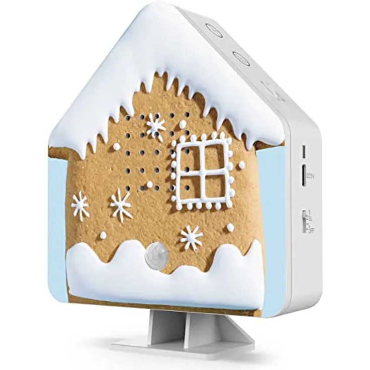 Northpoint Weihnachtsmelodie-Box Lebkuchenhaus Wintermelodien Weihnachtssounds Box Bewegungsmelder Licht Aufladbar mit Wandhalterung