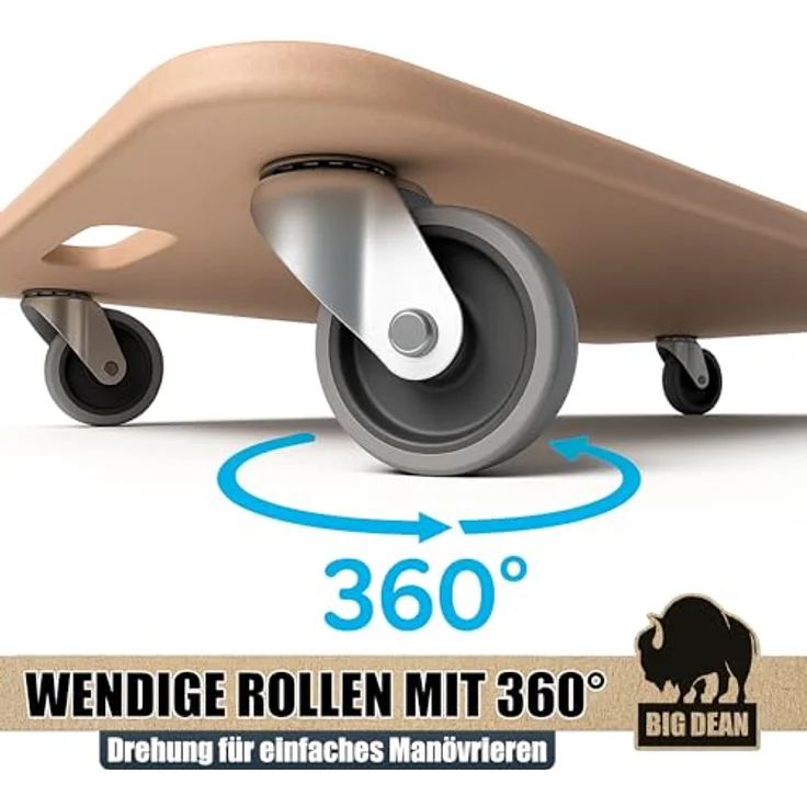 2x Möbelroller Transportroller 250kg Rollbrett MDF Möbel Hund Roller – Bild 3