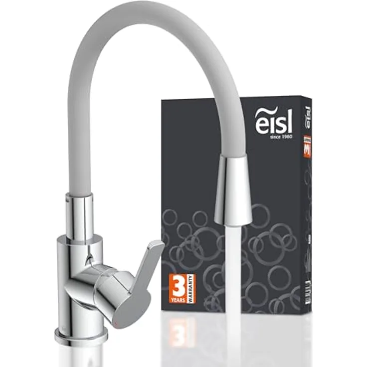 Eisl Flexo Spültischarmatur, energiesparender Cold-Start, wassersparender Eco-Click, 360° schwenkbar, Soft-Touch Auslauf