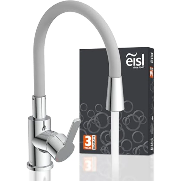 Eisl Flexo Spültischarmatur, energiesparender Cold-Start, wassersparender Eco-Click, 360° schwenkbar, Soft-Touch Auslauf – Bild 1