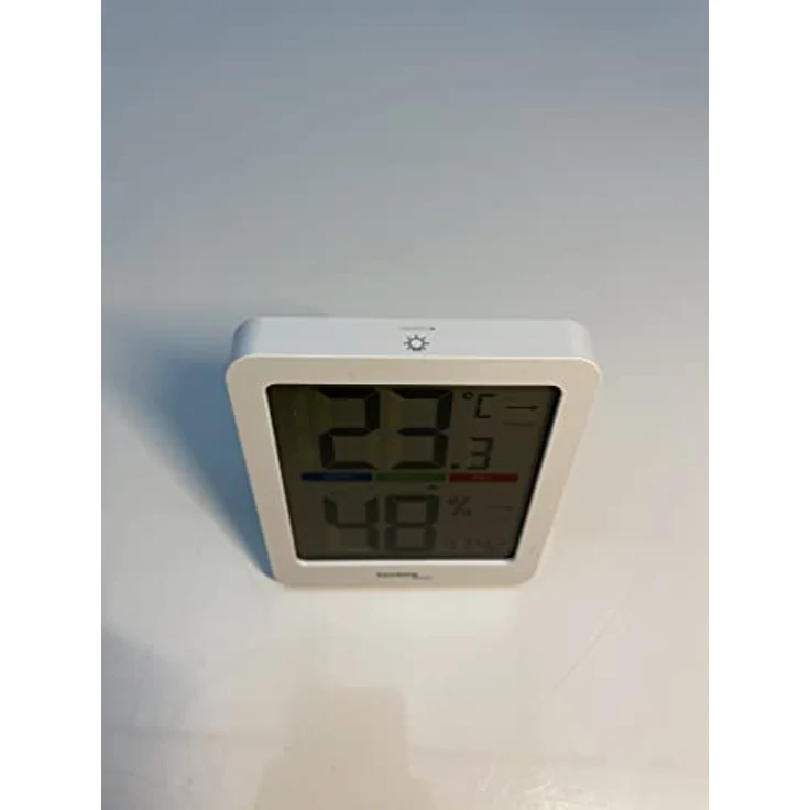TECHNOLINE ES 9456 Thermo-Hygrometer, kompakt mit Magnethalterung, Temperatur -9,9°C bis 49,9°C, Luftfeuchtigkeit 20% - 95%, orange Hintergrundbeleuchtung – Bild 4
