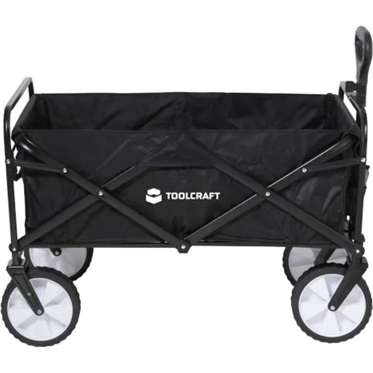 Toolcraft TO-9626610 Handwagen, Stahl, Traglast bis 80 kg, verstellbare Deichsel, flexibele Räder, grosses Ladevolumen 1000 x 490 x 860 mm – Bild 2