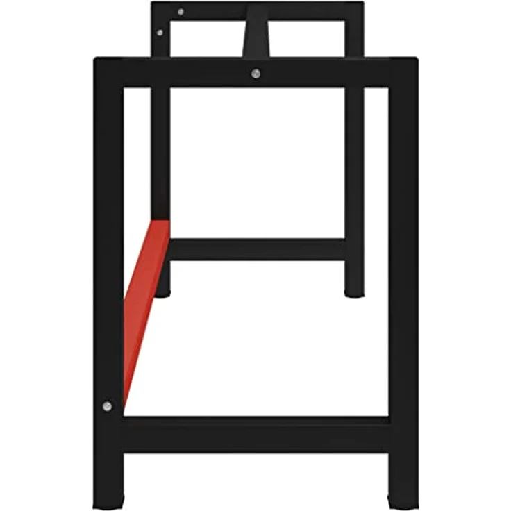 vidaXL Werkbankgestell Metall 150x57x79 cm Schwarz und Rot – Bild 7