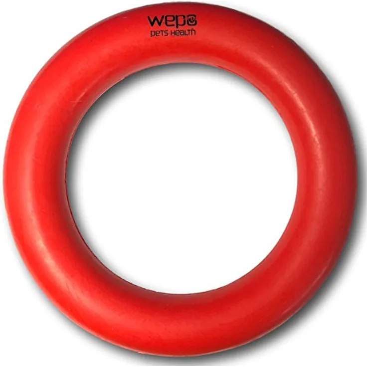 WEPO Puller Ring Hund Ø 15cm Rot - Kauspielzeug für große Hunde - Naturgummi - Auslastung & gesunde Zähne