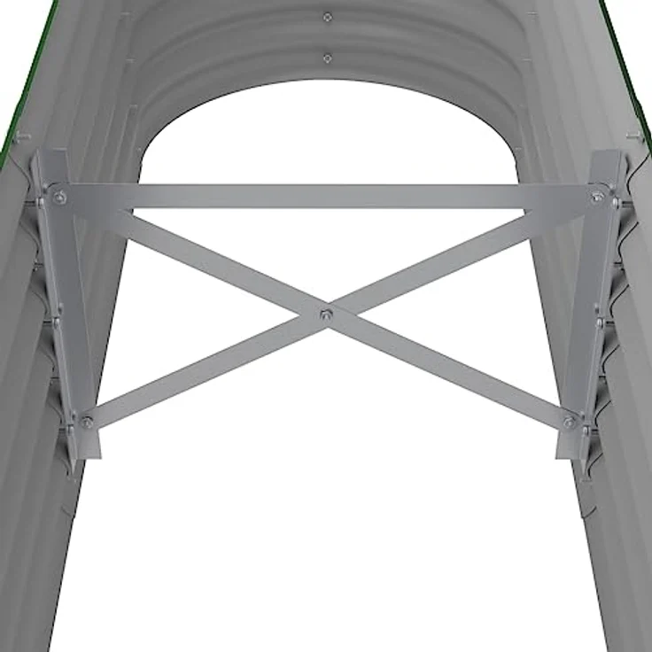 vidaXL Hochbeet, Wetterfestes Hochbeet für Garten Balkon Terrasse, Kräuterhochbeet zum Selber Bauen, Pflanzkasten aus Metall, Pulverbeschichteter Stahl Grün – Bild 5