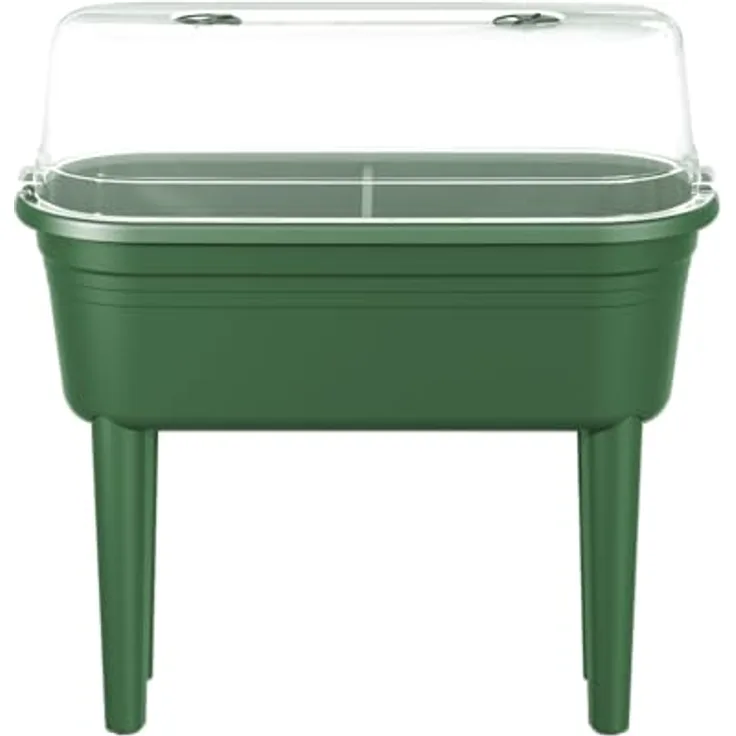 Elho Hochbeet Florus Anzuchttisch Set 78 x 37 x 26 cm grün, inklusive Anzuchthaube und UV-Schutz