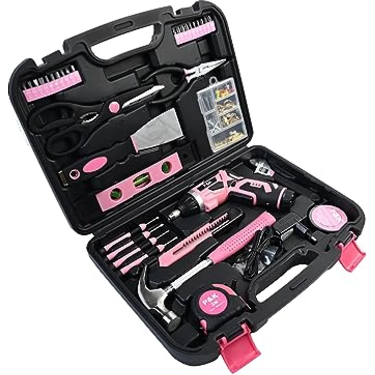 P & K Werkzeugkoffer 135 Teiliges Werkzeugset in Pink Design (135 St) – Bild 3