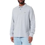 GANT Regular Shield Longsleeve Pique Rugger, Herren Langarm-Polohemd aus Baumwolle, Grau, (XXL)