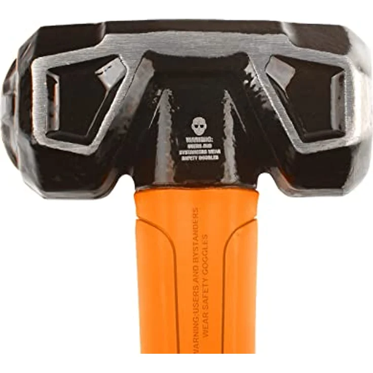 Fronttool Hammer 2x Fäustel 2in1, Doppelkopf Hammer 25cm / 1350g - Karbonstahl, schwarz/orange, ergonomischer Graphitgriff – Bild 2