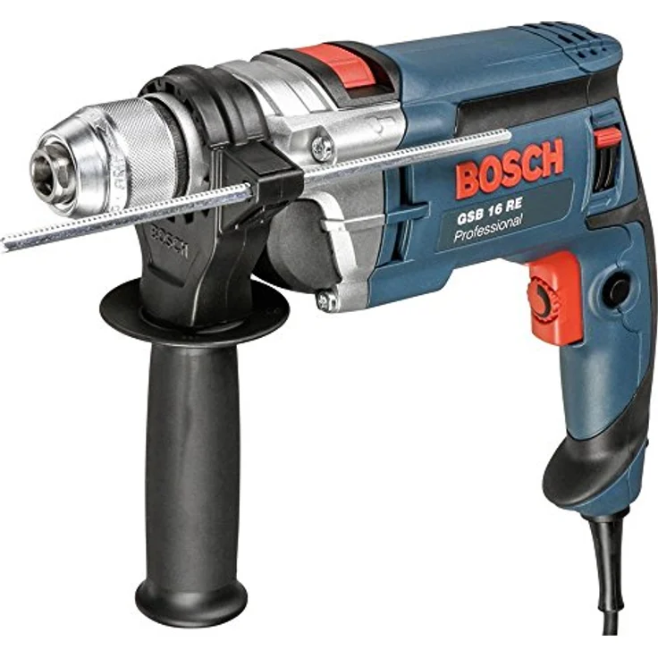 Bosch Professional GSB 16 RE Schlagbohrmaschine + Schnellspannbohrfutter 13 mm + Tiefenanschlag 210 mm + Zusatzhandgriff + Koffer (750 W) – Bild 2