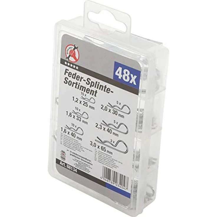 BGS Do it yourself Federsplinte-Sortiment, Ø 1,2 - 3,0 mm, 48-teilig im Sortimentskasten – Bild 3