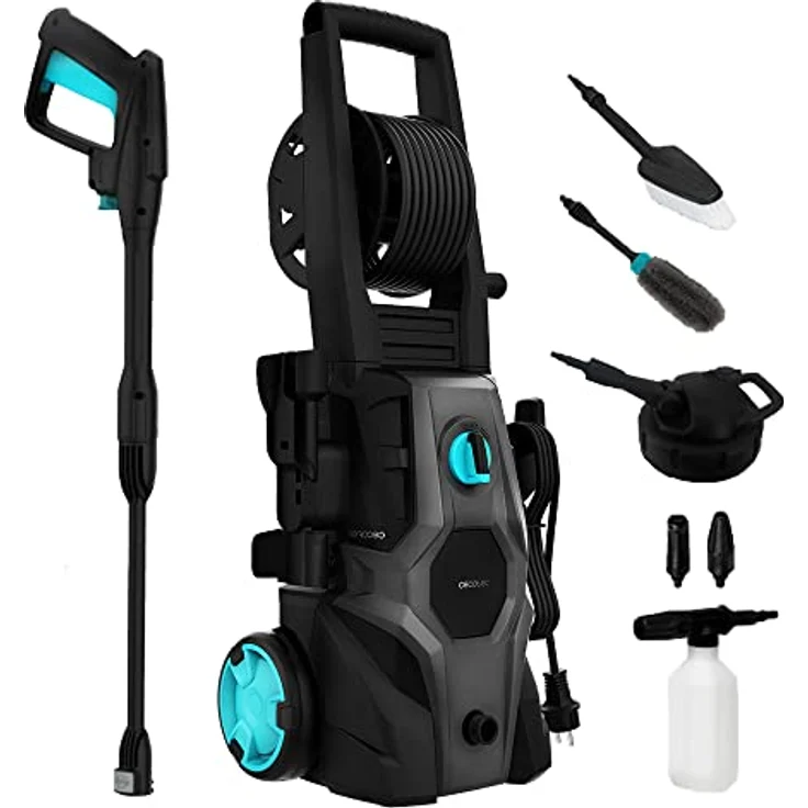 Cecotec Hochdruckreiniger HydroBoost 2000 Car&Garden Pro, 150 bar, 450 l/h, elektrisch, Aluminium, senkrechter Formfaktor – Bild 1