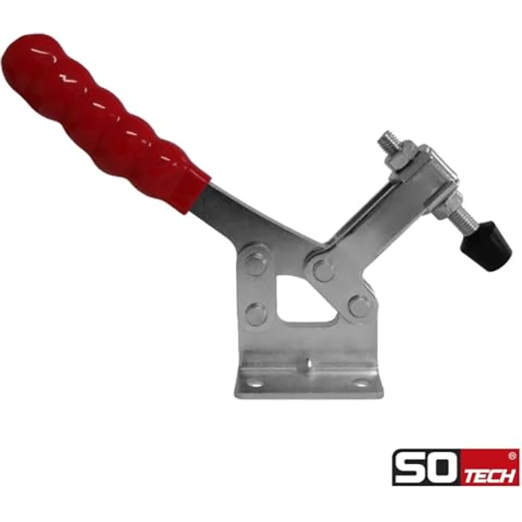 SO-TECH Kniehebelspanner, Kniehebelklemme mit hoher Haltekraft von 227 kg, rot – Bild 2