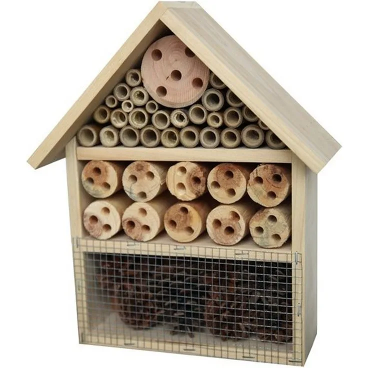 HTI-Line Insektenhotel Mina, Nützliches Insektenhaus für Ihren Garten, 25 x 28,5 x 9,5 cm
