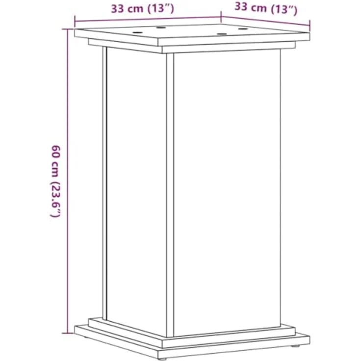 vidaXL Blumenständer Pflanzenständer Braun Eichen-Optik 33x33x60 cm Holzwerkstoff (1 St) – Bild 4