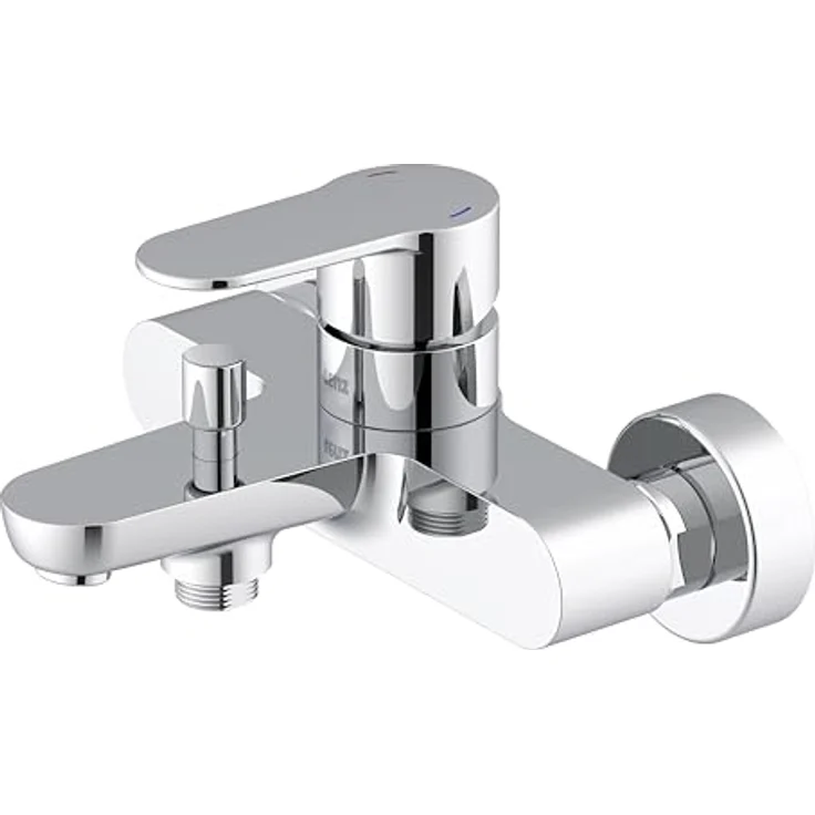Lenz CALISTA Wannenarmatur chrom, hochwertige keramische Markenkartusche, spritzfreier Wasserstrahl, Anschluss für Brauseschläuche 1/2" – Bild 1